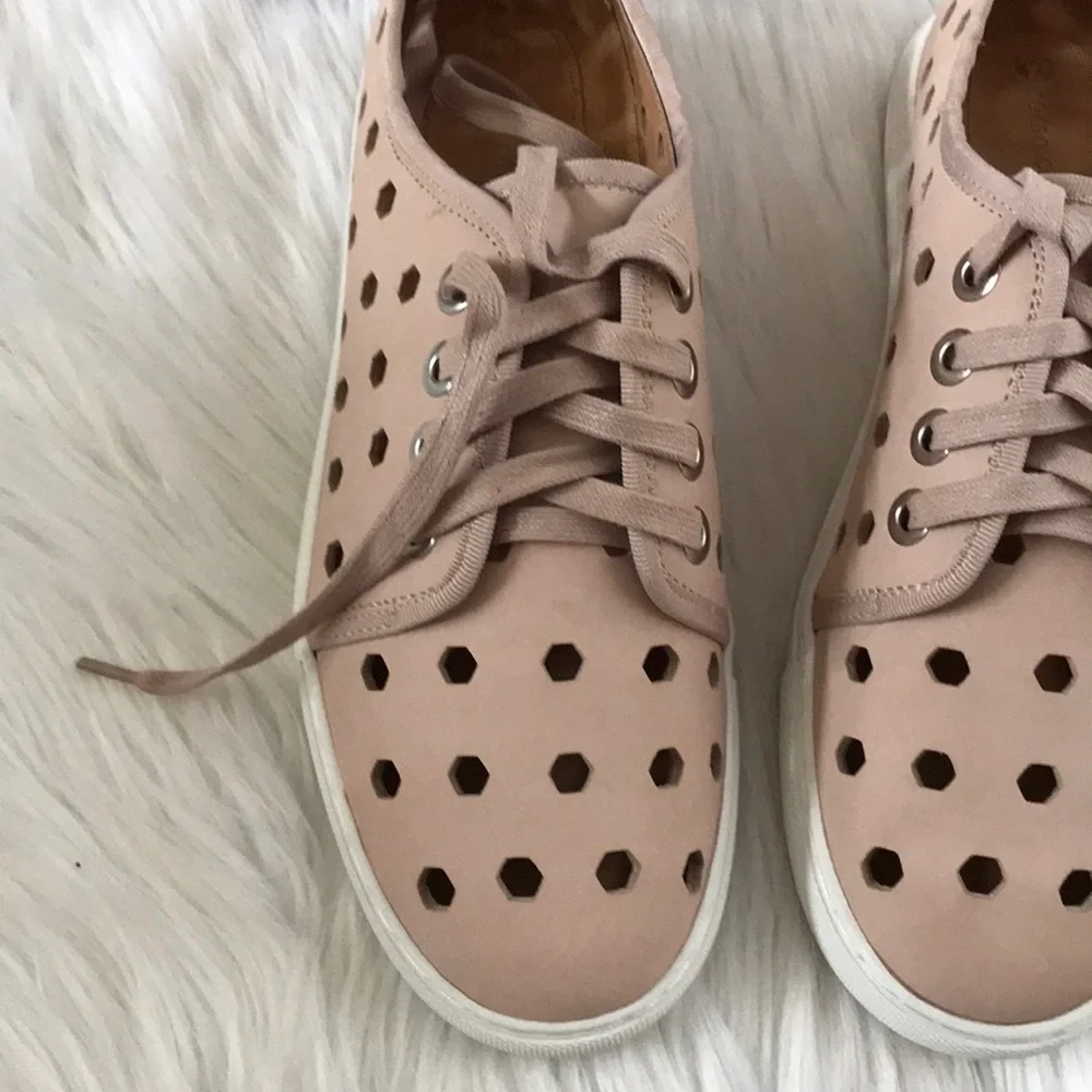 Corso Como cut out blush/pink leather sneakers